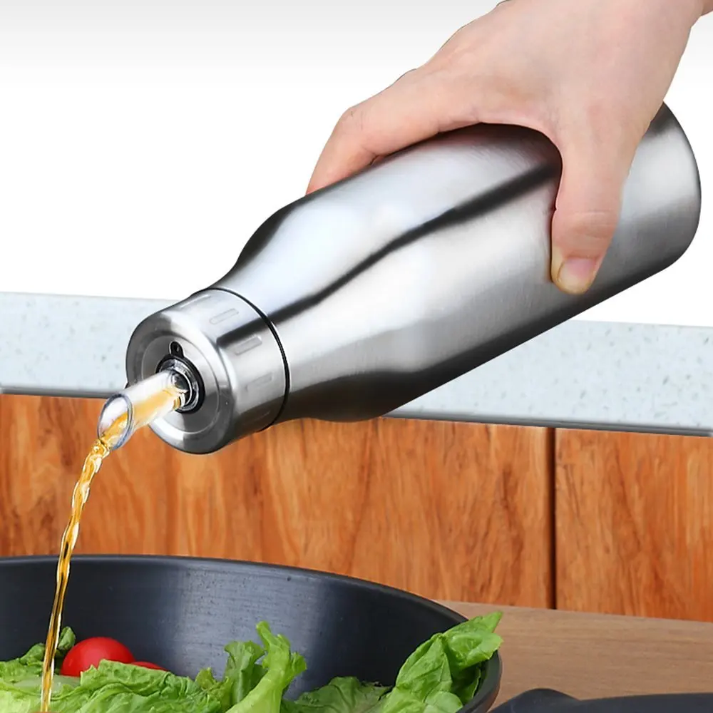 

500/750/1000ML Stainless Steel Oil Can Vinegar Oil Olive Dispenser Bottle Set Durable Leakproof