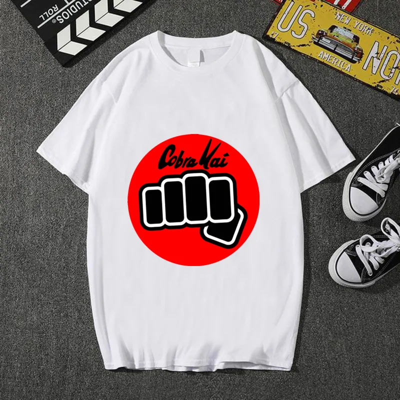 2019 высокое качество Кобра Кай Символ Футболка короткий рукав О до образный вырез