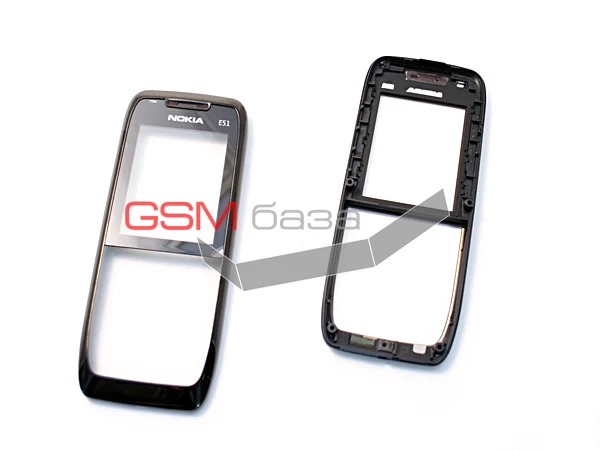 Nokia E51 - Передняя панель корпуса с защ. стеклом дисплея (цвет: Black) Оригинал купить