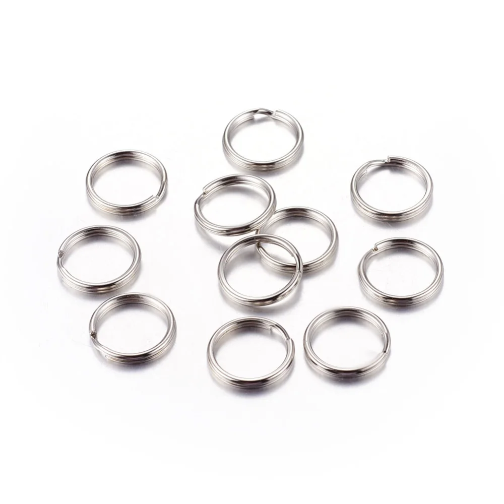 

1000PCS Iron Split Key Rings Keychain Clasp Findings Platinum 15x2mm Inner Diameter: 12mm for fashion jewelry