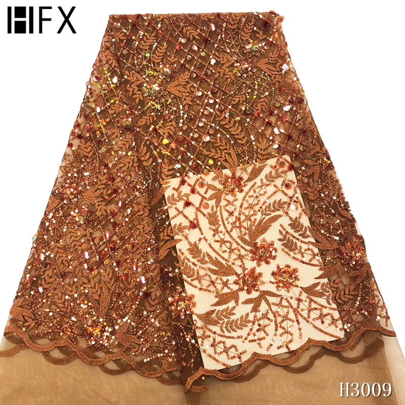 Желтые французские шнурки ткань высокого качества sequence net кружево с блестками