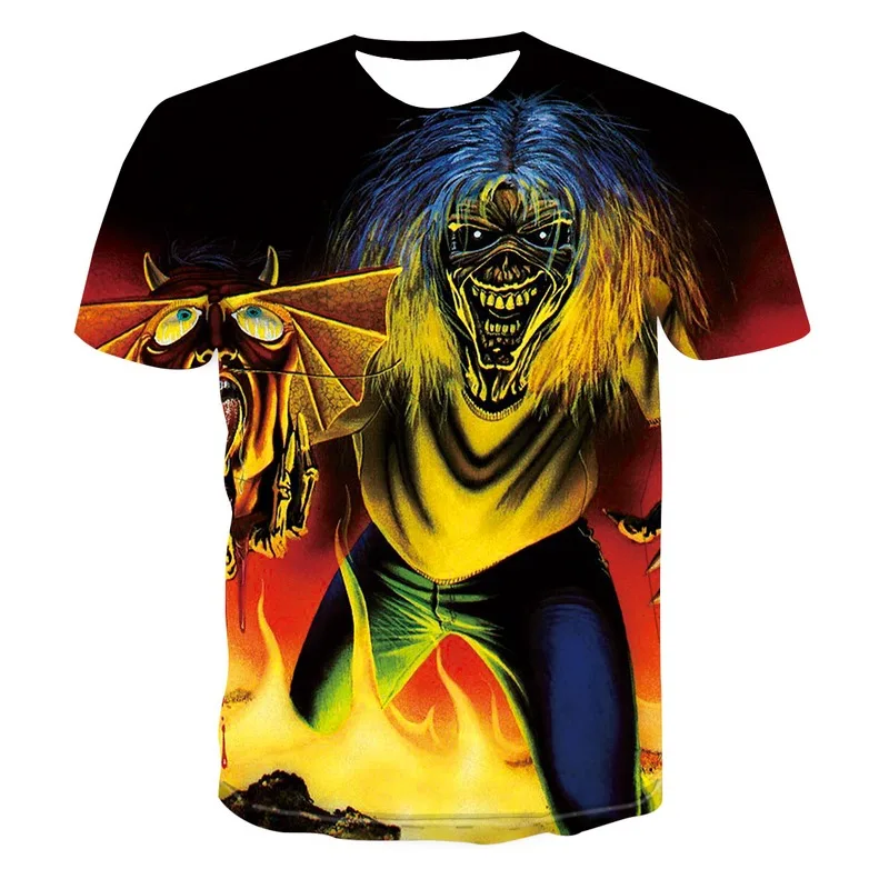 

2021Classic Summer Fashion Men'sT-Shirt 3D Printing Hip hop Funny Skeleton T-shirts Street Casual Harajuku The New Popular Clo