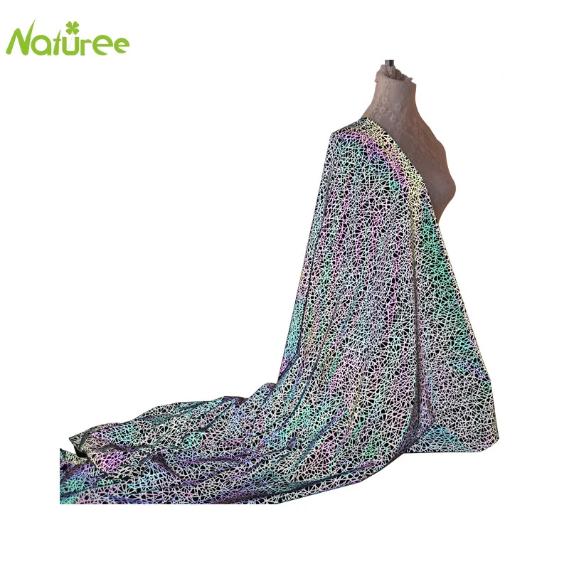 50 см * 145 Радужная Ночная светоотражающая ткань с рисунком птичьего гнезда ручной