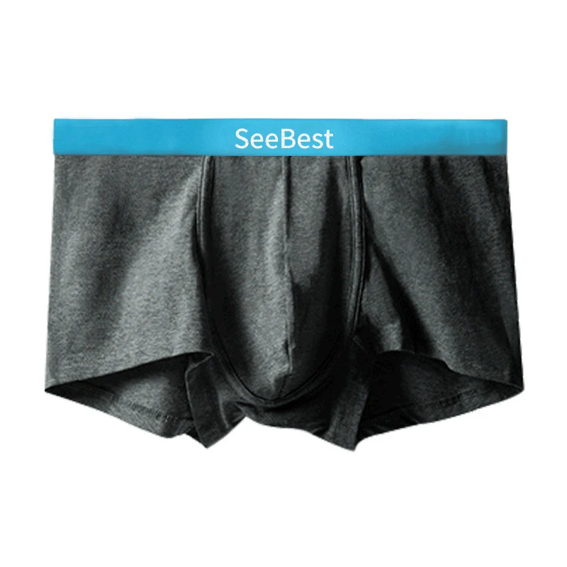 SeeBest нижнее белье, мужские боксеры, трусы для мужчин, зимние хлопковые удобные дышащие женские разноцветные трусы с низкой посадкой, Размеры s m - Цвет: Blue