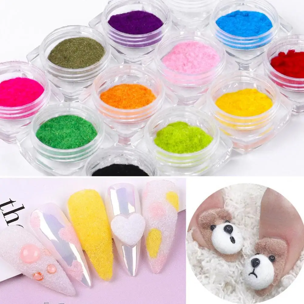 

Women Beauty Fashion Nail Glitter Velvet Flocking Powder Pigment Manicure Decor