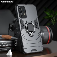 keysion shockproof armor case for samsung a13 a33 a32 a52s a72 5g ring stand bumper phone back cover for galaxy a12 a02s a32 a42