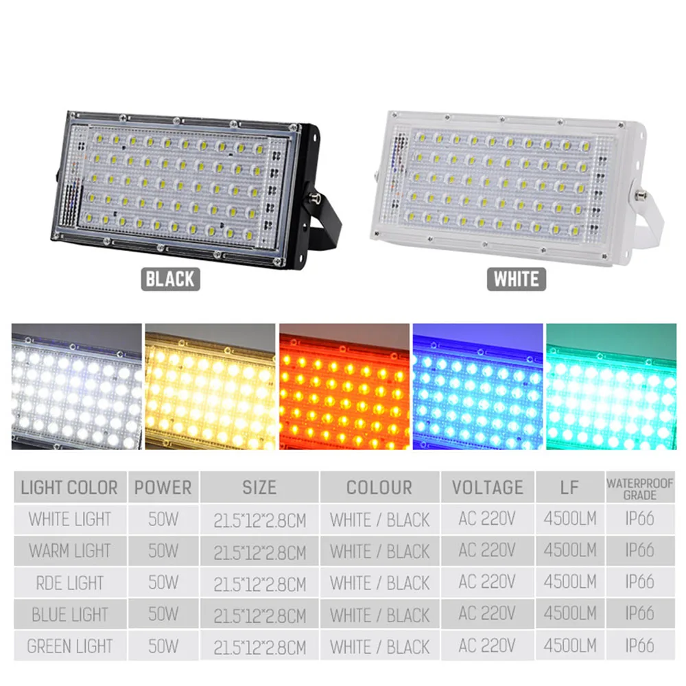 Светодиодный прожектор наружный 50 Вт настенный светильник отражатель IP65