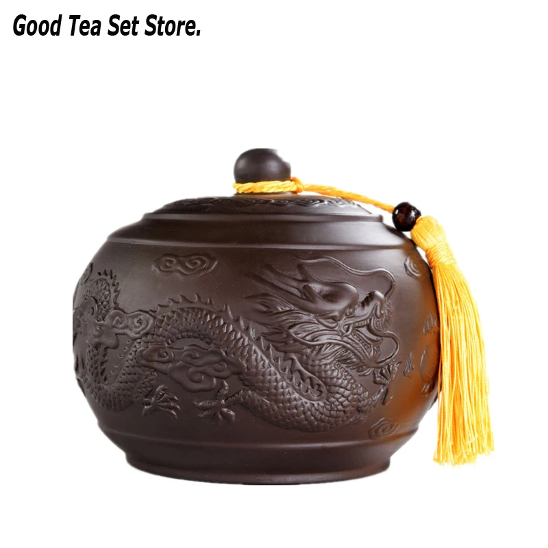 Коробка для хранения чая Dragon Tea Caddy фиолетовая глина Puer коробка зеленого банка