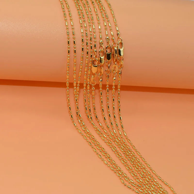 Ожерелье с подвеской-шариком медная колонна золотым покрытием длинное ожерелье