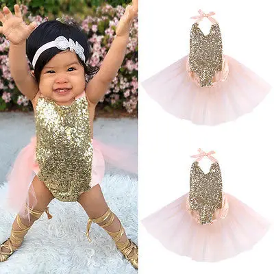 

AA Cute Baby Girls Sequins Bodysuit Jumpsuit Summer Sunsuit Outfits Clothes 0-24M
