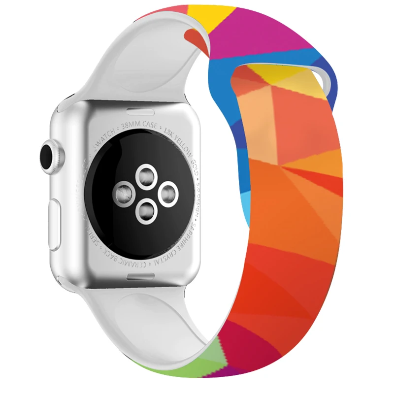 Дизайн, силиконовый спортивный ремешок для часов 42 мм, 38 мм, для Apple Watch, серия 3, цветной геометрический ремешок, браслет для Iphone 4