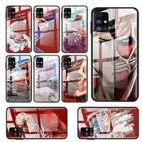tempered glass cover attack on titan colossal titan for samsung galaxy s21 ultra plus 5g m51 m31 m21 shockproof shell phone case