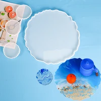 2pcs drink cup coaster silicone resin mold silicone crystal coaster mold epoxy resin tray craft home decoration handmade tools