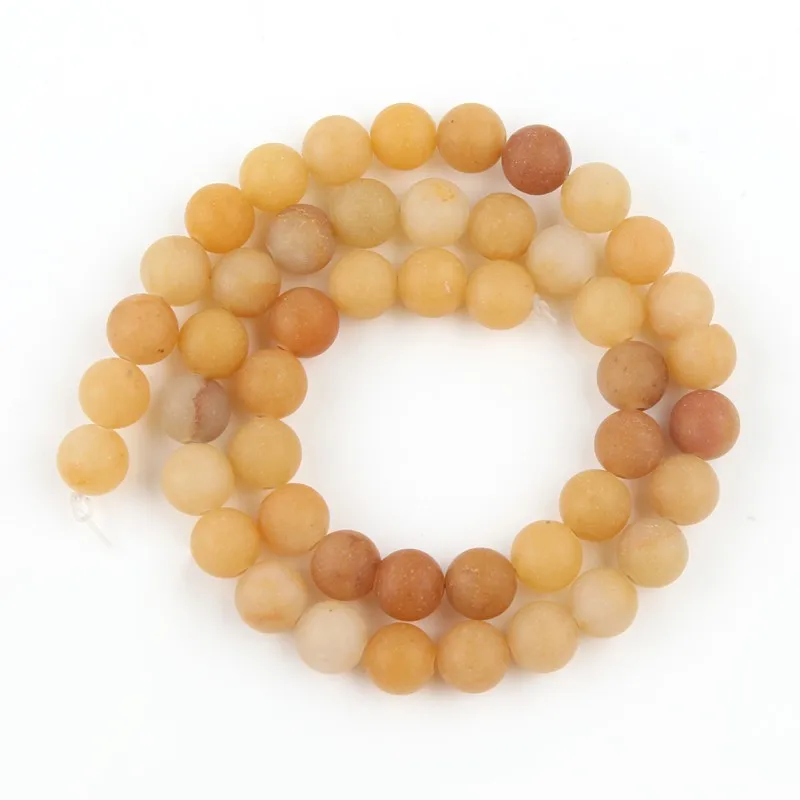 Матовый топаз желтые нефритовые бусы натуральный камень круглые свободные для