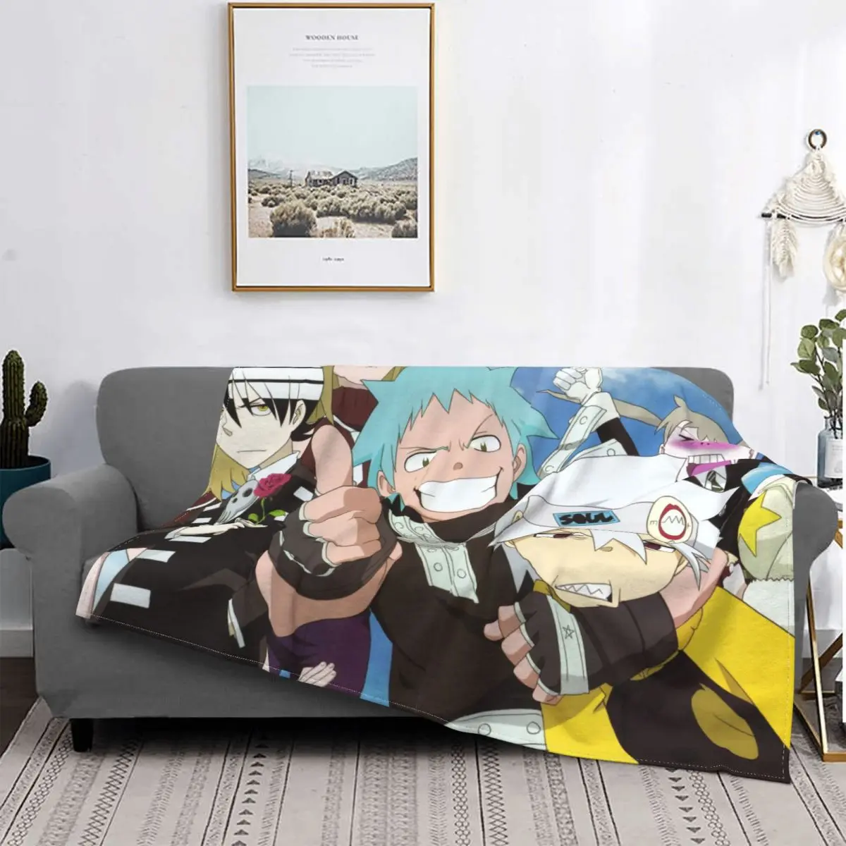 

Soul Eater Death The Kid Magic Comics Blanket Flannel Black Star Cozy Soft FLeece Bedspread