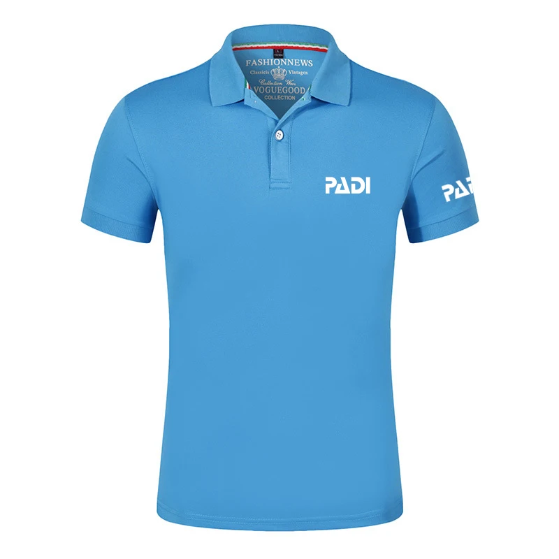 

2021 Summer Brand New Fashion Scuba Driver Padi Logo T-shirt Custom Decal Brand Polo Shirt Cotton Print Casual Cotton Tops Tee
