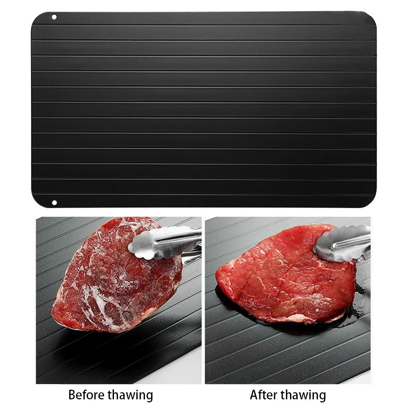 

Portable Aluminium Fast Defrosting Plate Board Frozen Meat Thawing Fresh Healthy Rapid Defrost Tray Food Gadgets Kitchen Tools