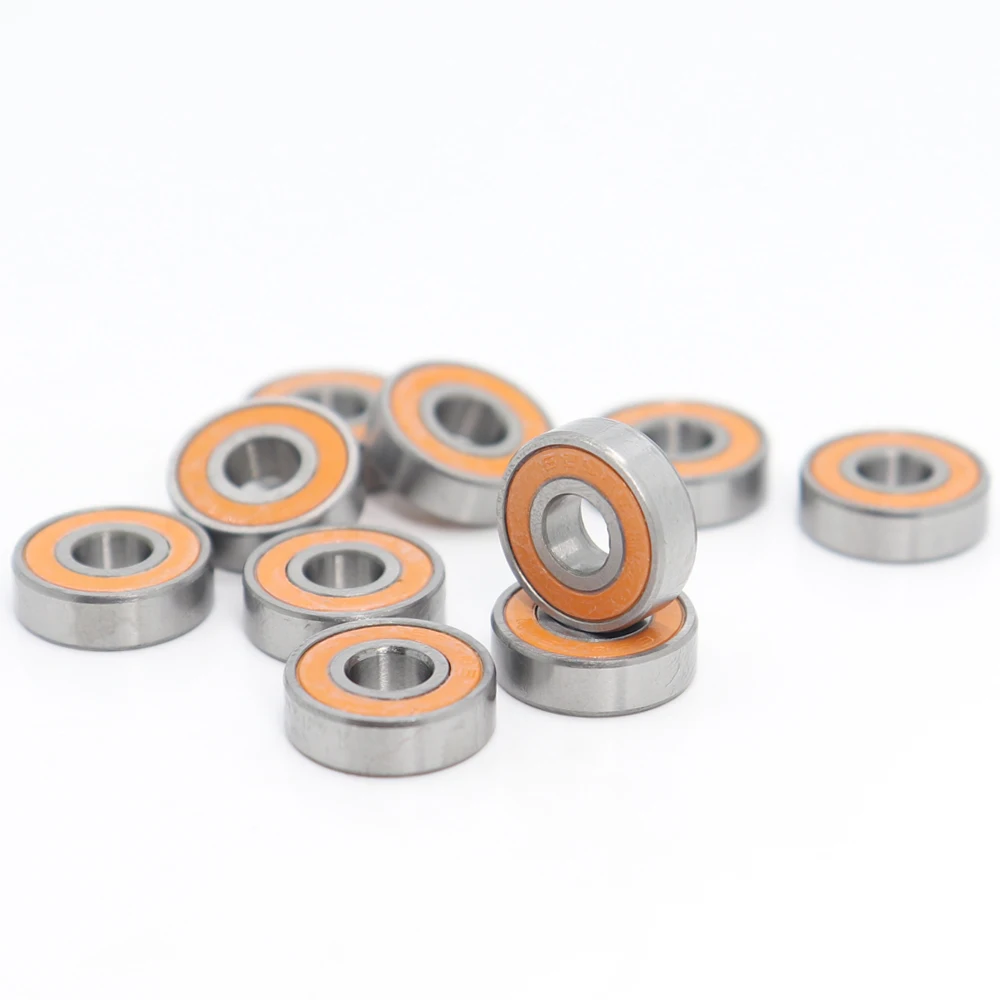 695-2RS подшипник ABEC-3 10 шт 5x13x4 мм миниатюрный 695RS упорные шариковые подшипники 619/5RS Z2V1 оранжевый герметичный подшипник 695 2RS