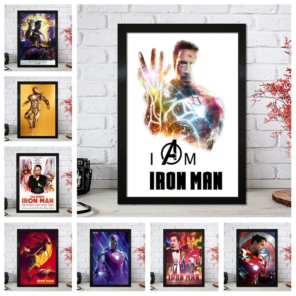 Печатный художественный холщовый постер с супергероем Marvel Железный человек