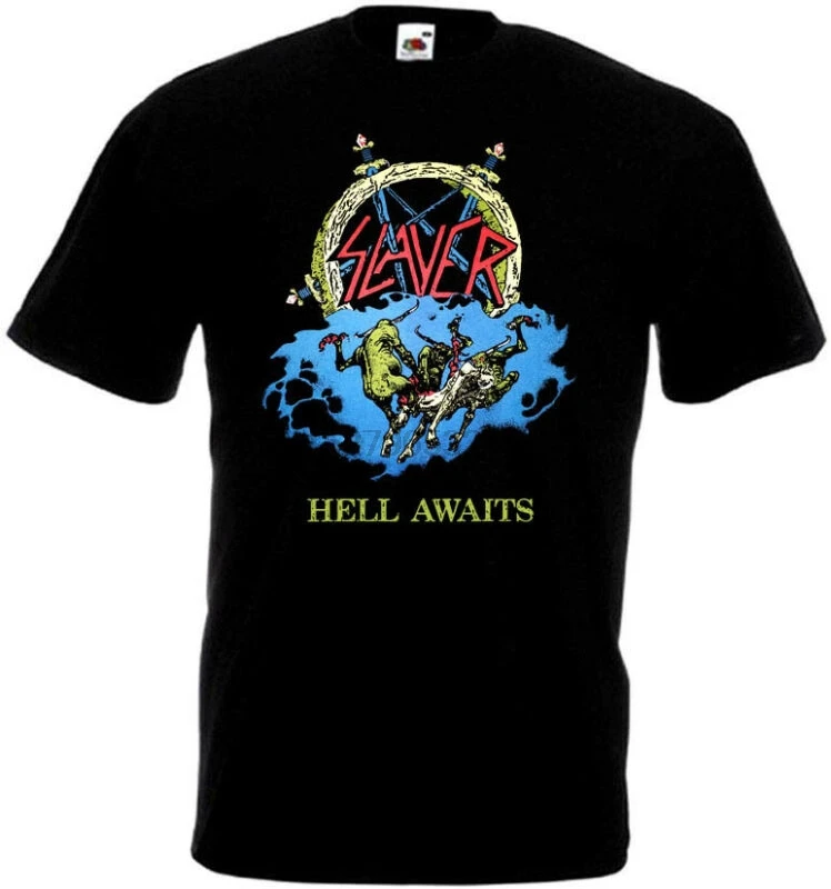 Slayer Hell aways v4 футболка черный мусор тяжелый металл все размеры S 5XL| |