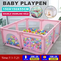 150cm baby playpens gig grey indoor safety fence foldable fence children play yard kids ball pool toddler indoor playground