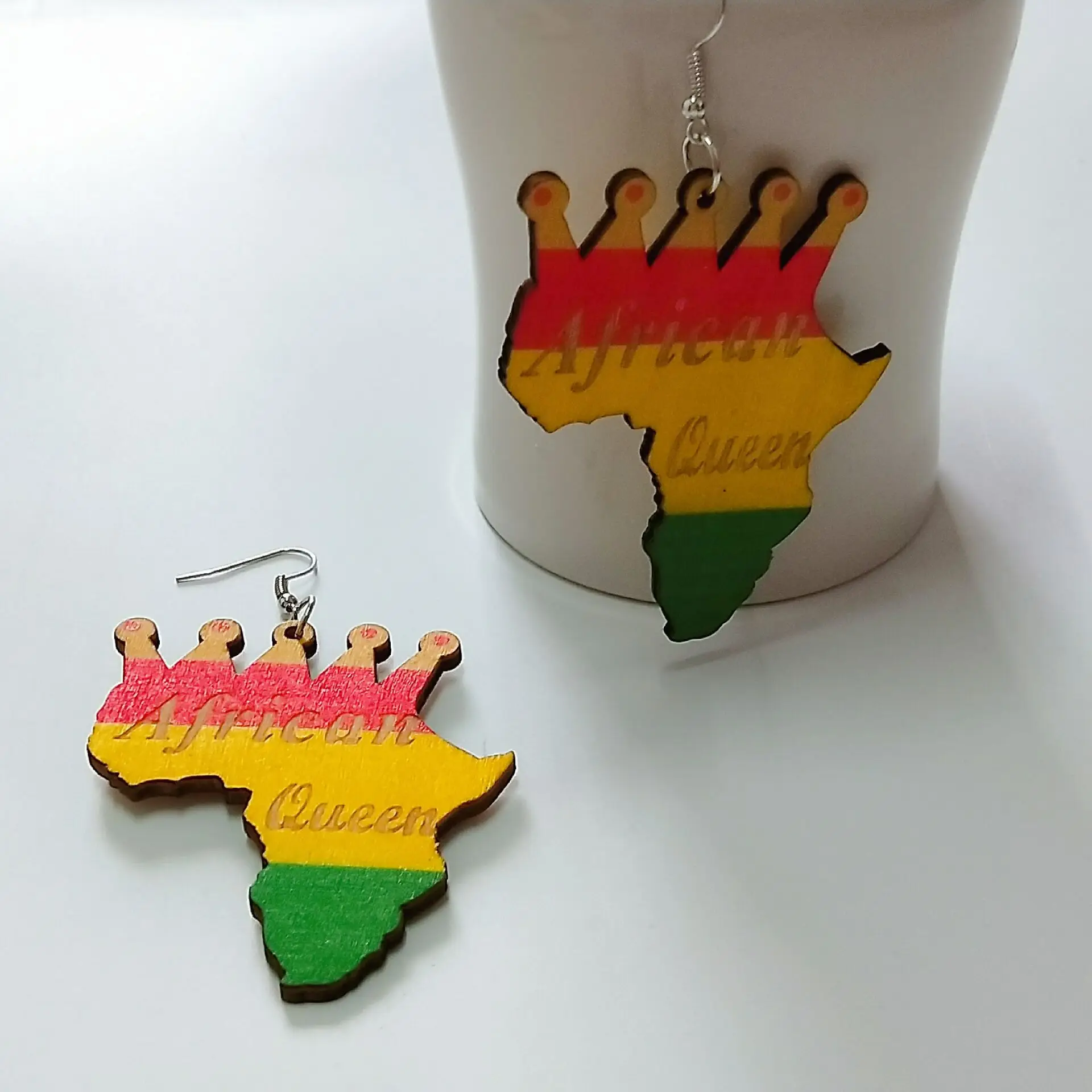 Женские винтажные серьги-подвески в форме карты африканском стиле с