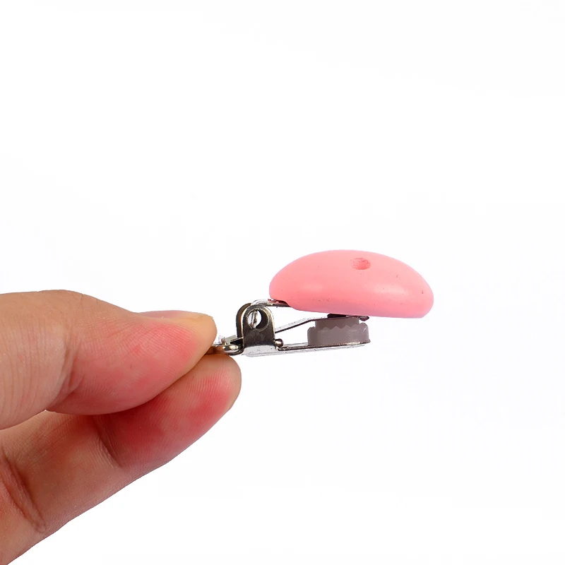 

10Pcs/Lot 3 Colors Round Wood Pacifier Clip Baby Teething Bead Clip Accessories for DIY Pacifier Chain Tool Wholesale