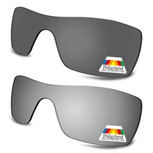 Bwake 2 Pairs Black & Silver Polarized Replacement Lenses for-Oakley Antix Sunglasses Frame