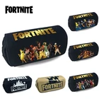 Чехол для карандашей большой емкости с принтом игры Fortnite, детские школьные принадлежности, тканевый чехол для карандашей, детская двухслойная коробка для ручек, подарочная сумка