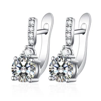 maikale new white cubic zirconia stud earrings classic wild gold silver color plated cz earrings for women wedding party jewelry