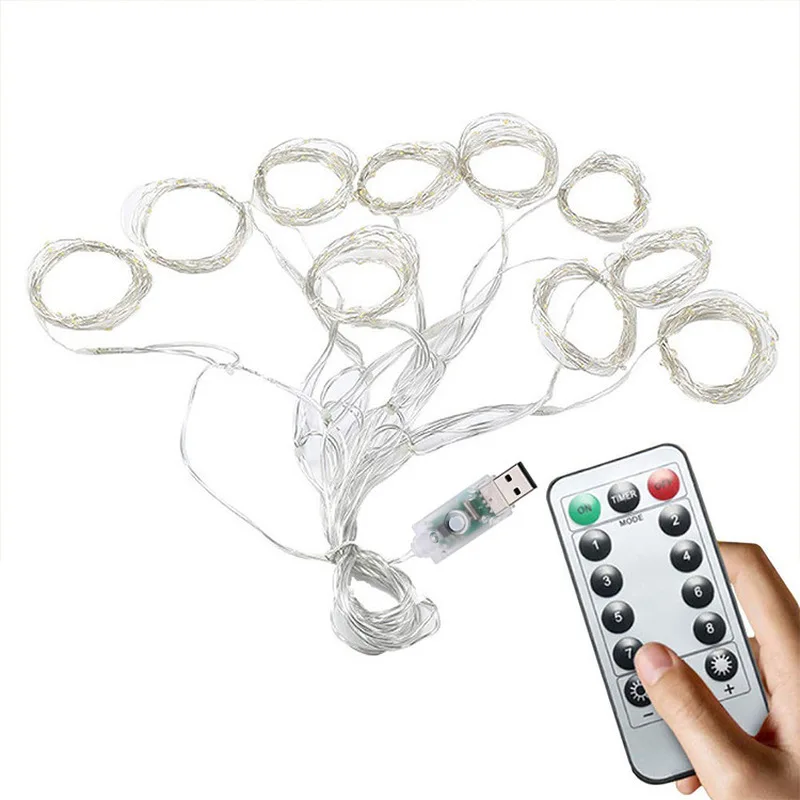 

Christmas USB Curtain String Garland lights Remote Control Fairy Light Christmas Decor for Home Wedding Party Holiday Lighting
