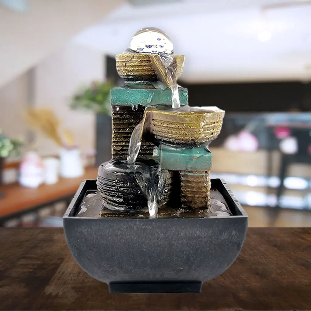 Настольный водяной фонтан водопад дзен медитация комнатный китайская