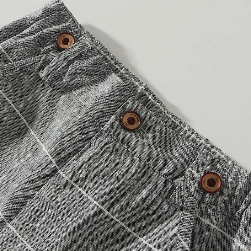 Осенний детский комбинезон в британском стиле для маленьких мальчиков клетчатые