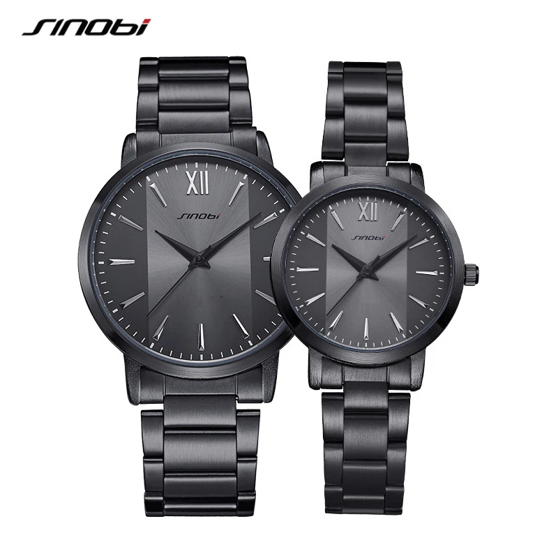 SINOBI Elegant Brand Women Watch Luxury Men's Quartz Watch Women's Watches Ladies Steel Men  Wristwatches Lover Clock Relogio