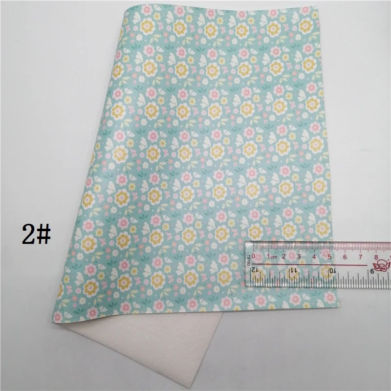 Искусственная кожа с цветочным принтом виниловая ткань листы фетровая подложка