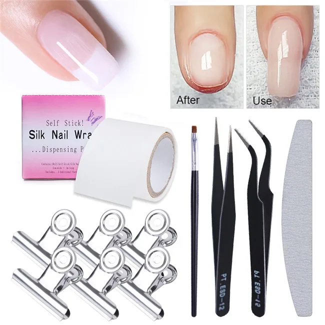 1 pack Hotest Nail Extension Fibernails Silk Wrap Self Adhesive Nail Acrylic Tips Set Fiberglass Fiber Glass Nails Builder