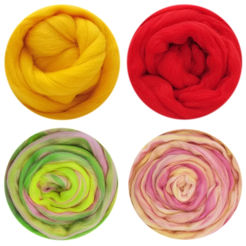 

Wool for Felting 200g (50g x 4 Colors) 19 Microns Blended Felting Wool Merino Wool for Needle and Dry Wet Felting Supplies