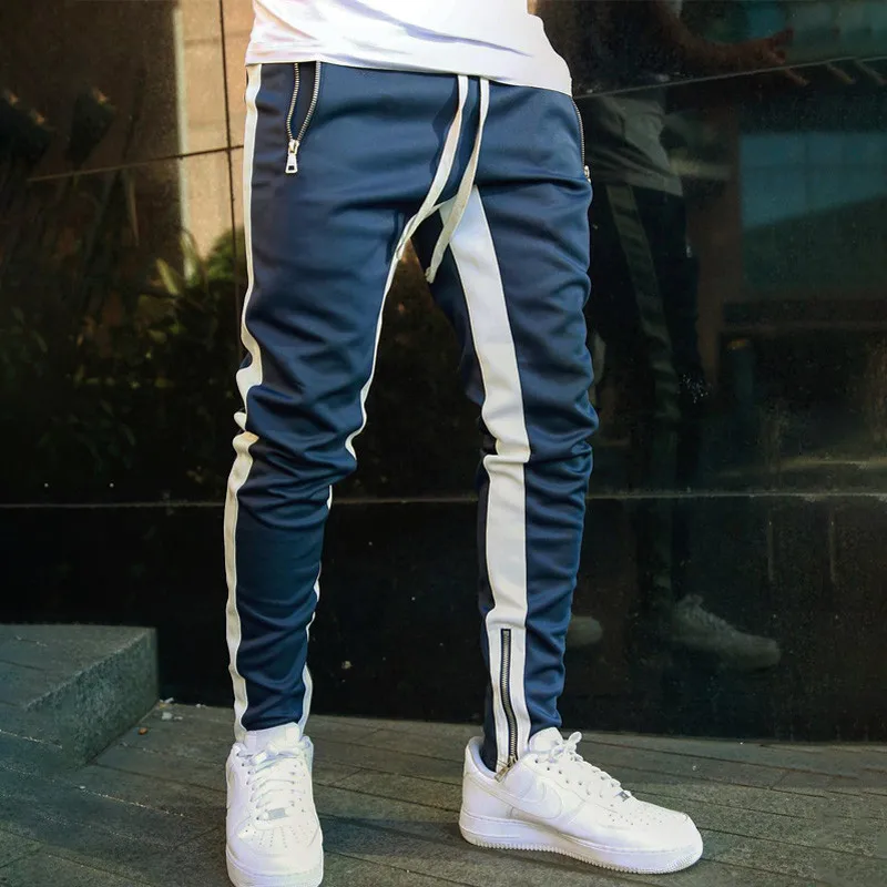 Pants 5 Штаны для бега, Мужские штаны для бега на молнии, спортивные трико для фитнеса, для спортзала, для бега, бодибилдинга, спортивные мужские штаны - Цвет: Pants 5