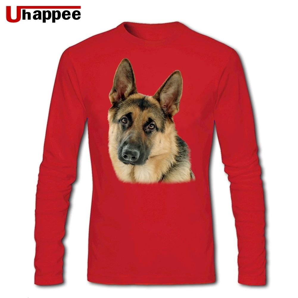 Мужская 3D я люблю немецкую овчарку собака лицо Crewneck пользовательский принт