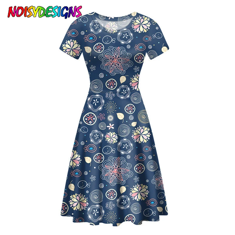 

Женское летнее платье с цветочным принтом и мандалой