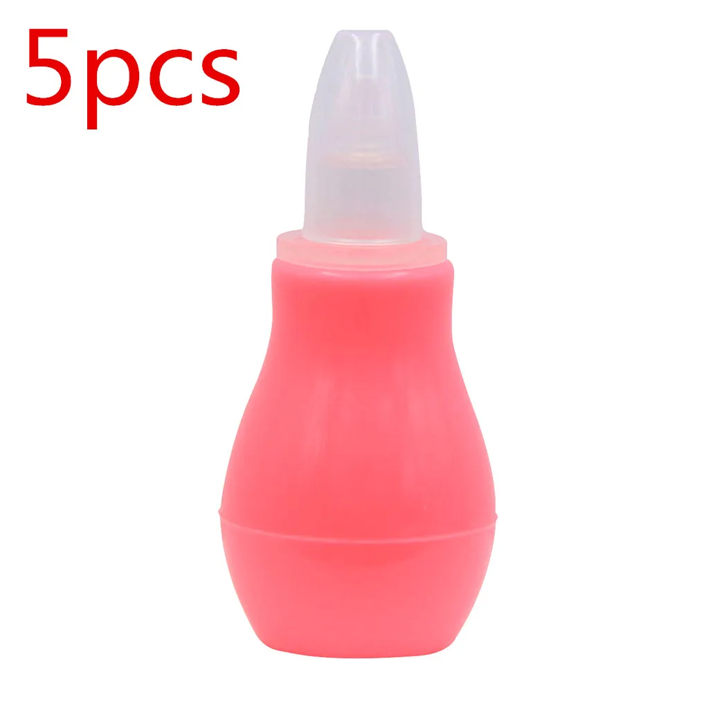 5PCS pink 1 шт./2 шт./5 шт., силиконовый аспиратор для носа для новорожденных детей, Безопасный Очиститель носа для малышей, Вакуумный аспиратор с соплями - Цвет: 5PCS pink
