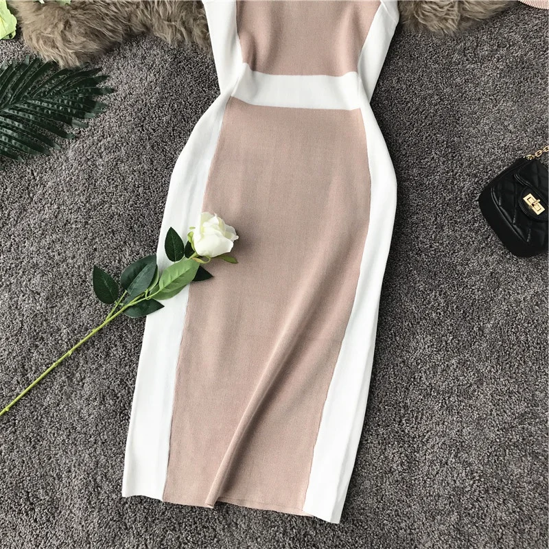 Платье Gagarich женское трикотажное с круглым вырезом элегантное облегающее