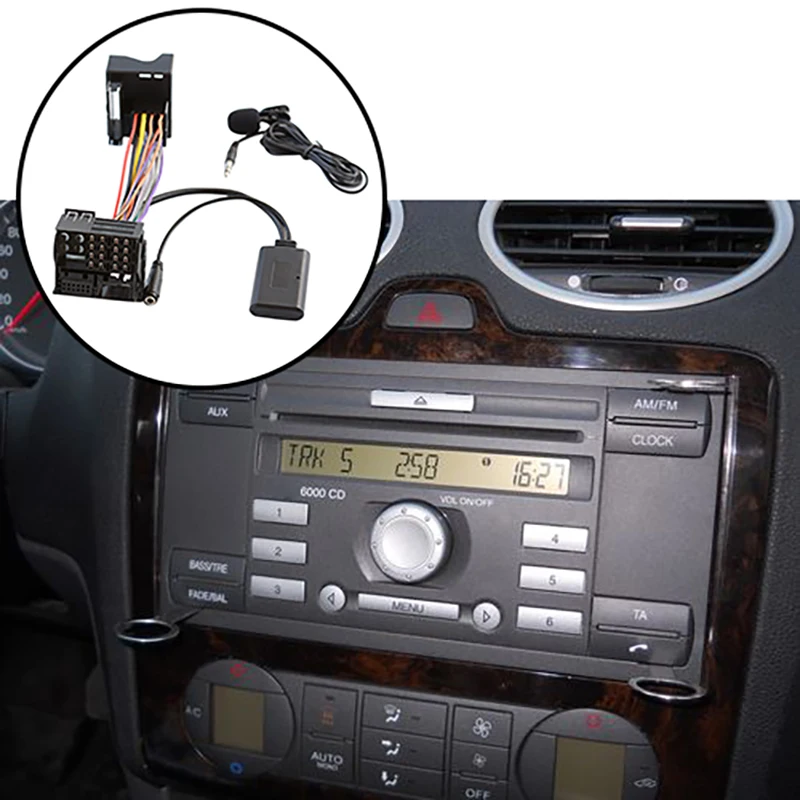

Автомобильный Bluetooth 5,0 Aux кабель для микрофона, свободные руки, адаптер для вызова для 6000 CD Ford Mondeo Focus Fiesta