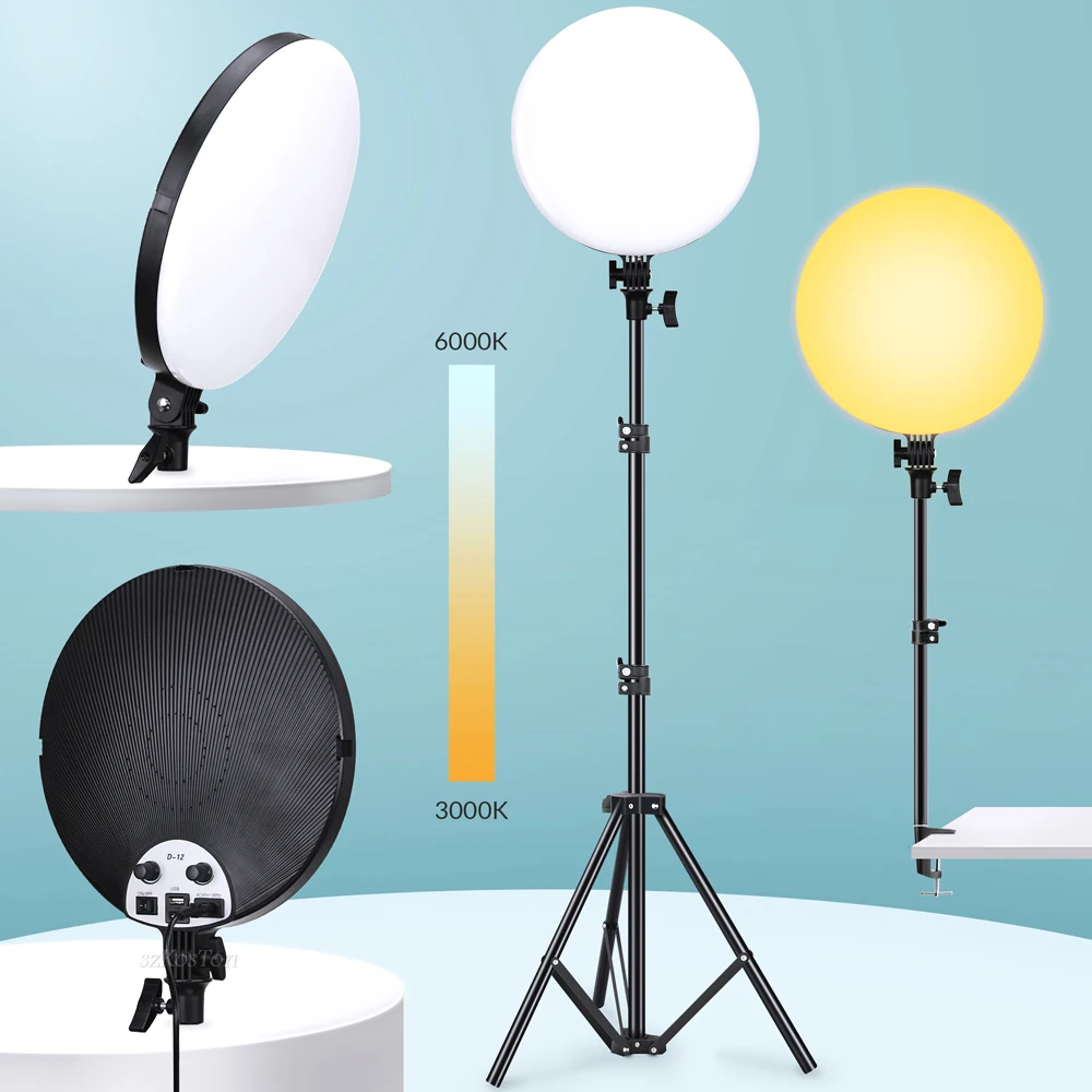 LED Photography Ring Light Dimmable Selfie Round Lamps With Tripod Stand For Youtube Video Live Streaming Makeup Shooting Set