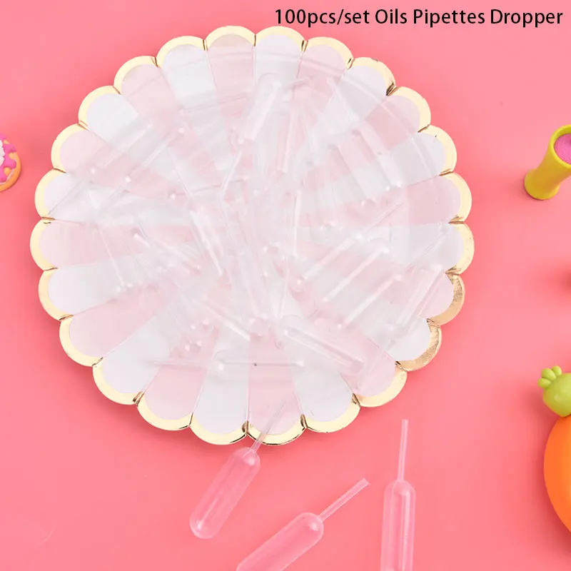 

100pcs 4ml Plastic Disposable Squeeze Transfer Oils Pipettes Dropper Cupcake DIY Supply