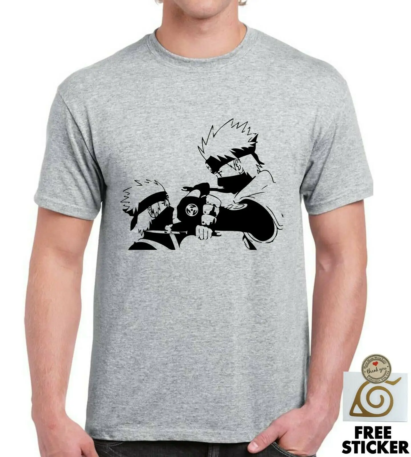 Какаши старый против молодых футболка Наруто Аниме Новый взрослых мужские