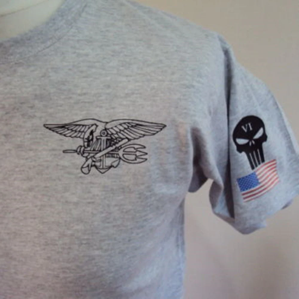 Для нас военно морской флот футболка мужчин спецназ пехоты США CORP SEAL TEAM 6