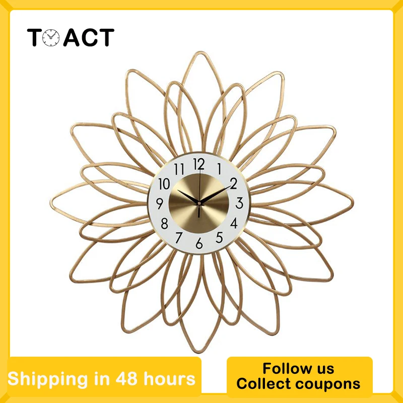 Роскошные экстра большие металлические настенные часы современный дизайн