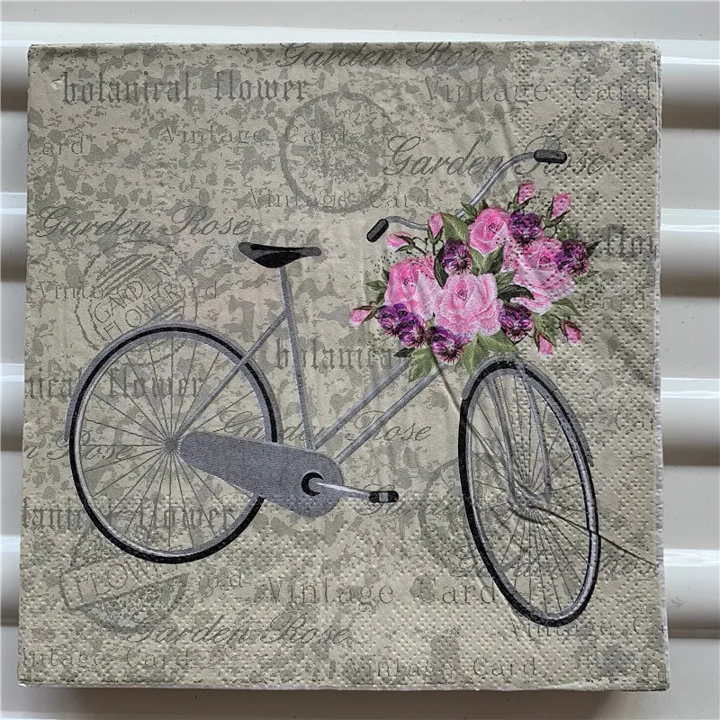 20 винтажных салфеток бумажные салфетки с принтом розовый цветок Бабочка