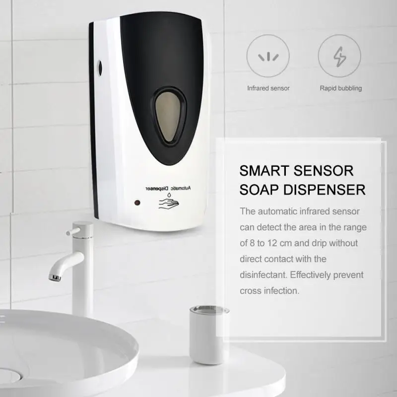 

Wall Mounted Bathroom Soap Dispenser Shower Gel Liquid Pump Hand Wash 800ml UK Automatic Induction Soap Dispenser